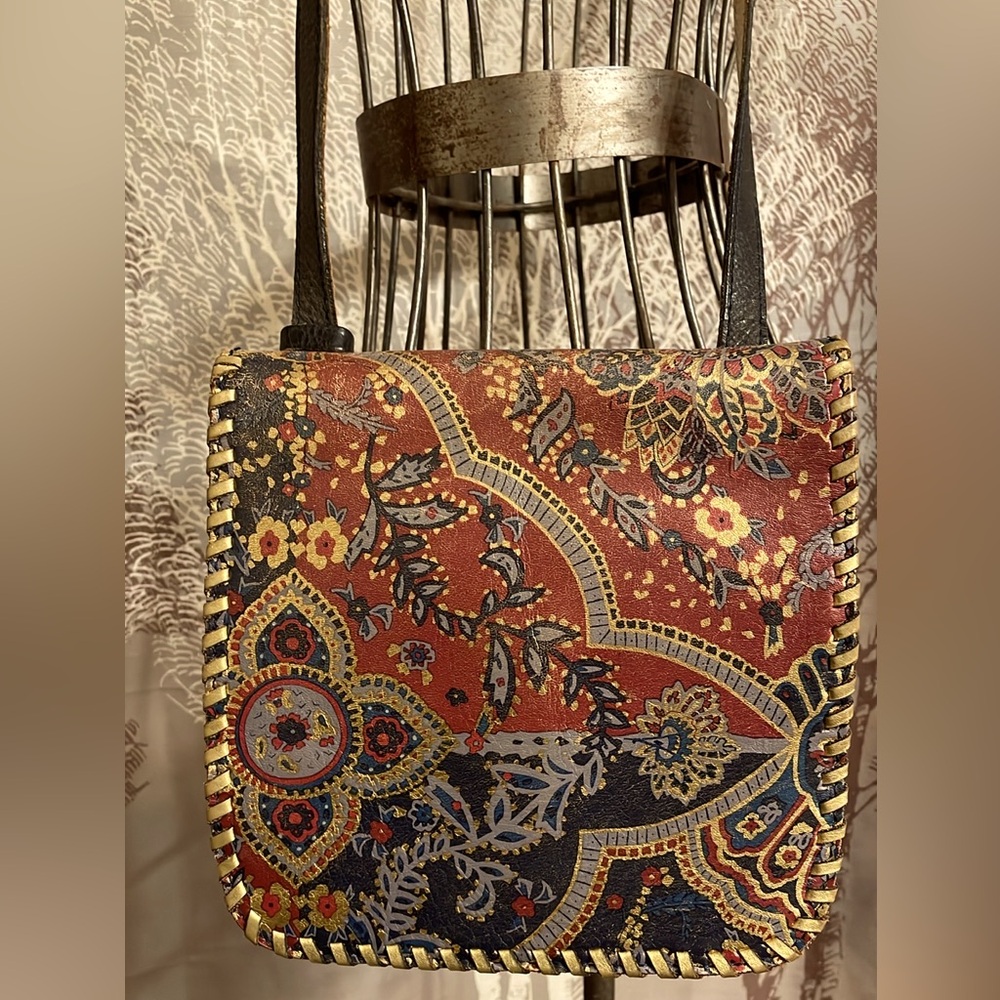 Patricia Nash Red and Yellow Crossbody Bag